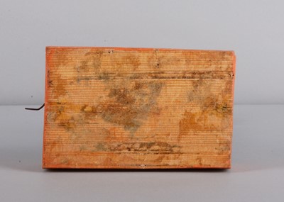 Lot 175 - An 1830s Sonneberg papier-mâché and wood hand-cranked mechanical toy of a student playing a flute