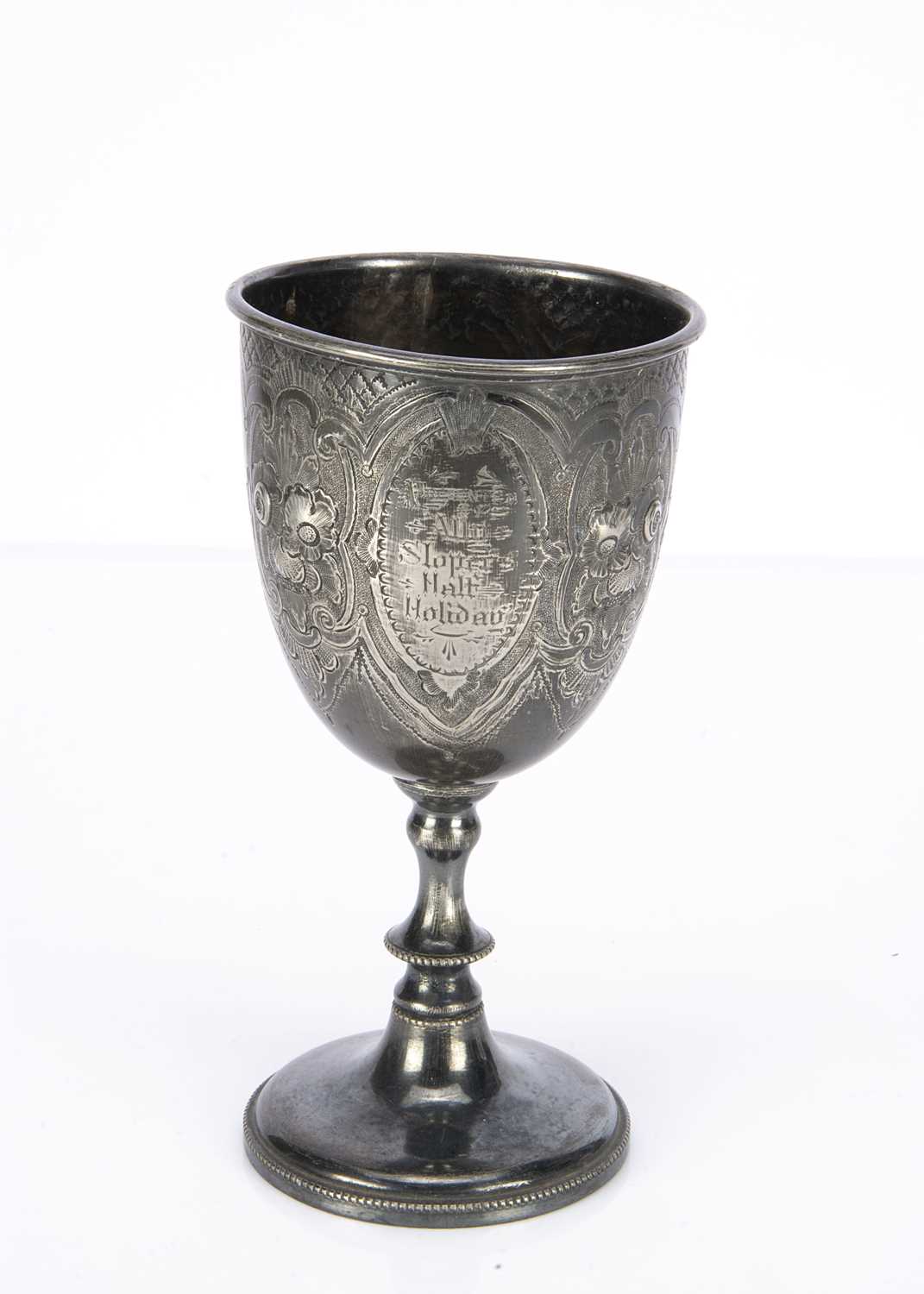 Lot 8 - A Charles H Ross and Emilie de Tessier’s Ally Sloper plated metal goblet
