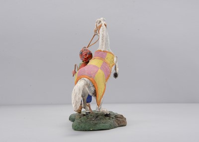 Lot 356 - An exhibition quality mid 19th century Thüringen composition  Turk with rearing horse