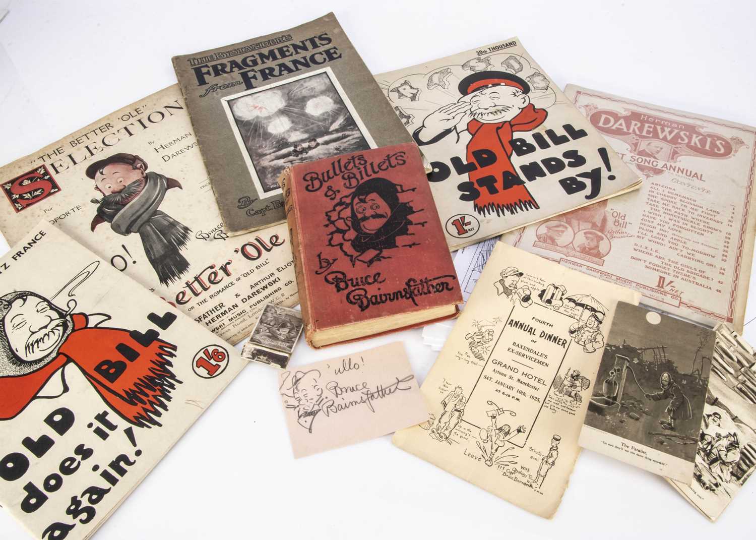 Lot 47 - Bruce Bairnsfather’s Old Bill ephemera