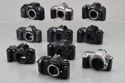 Lot 273 - A Tray of Nikon and Canon SLR Camera Bodies