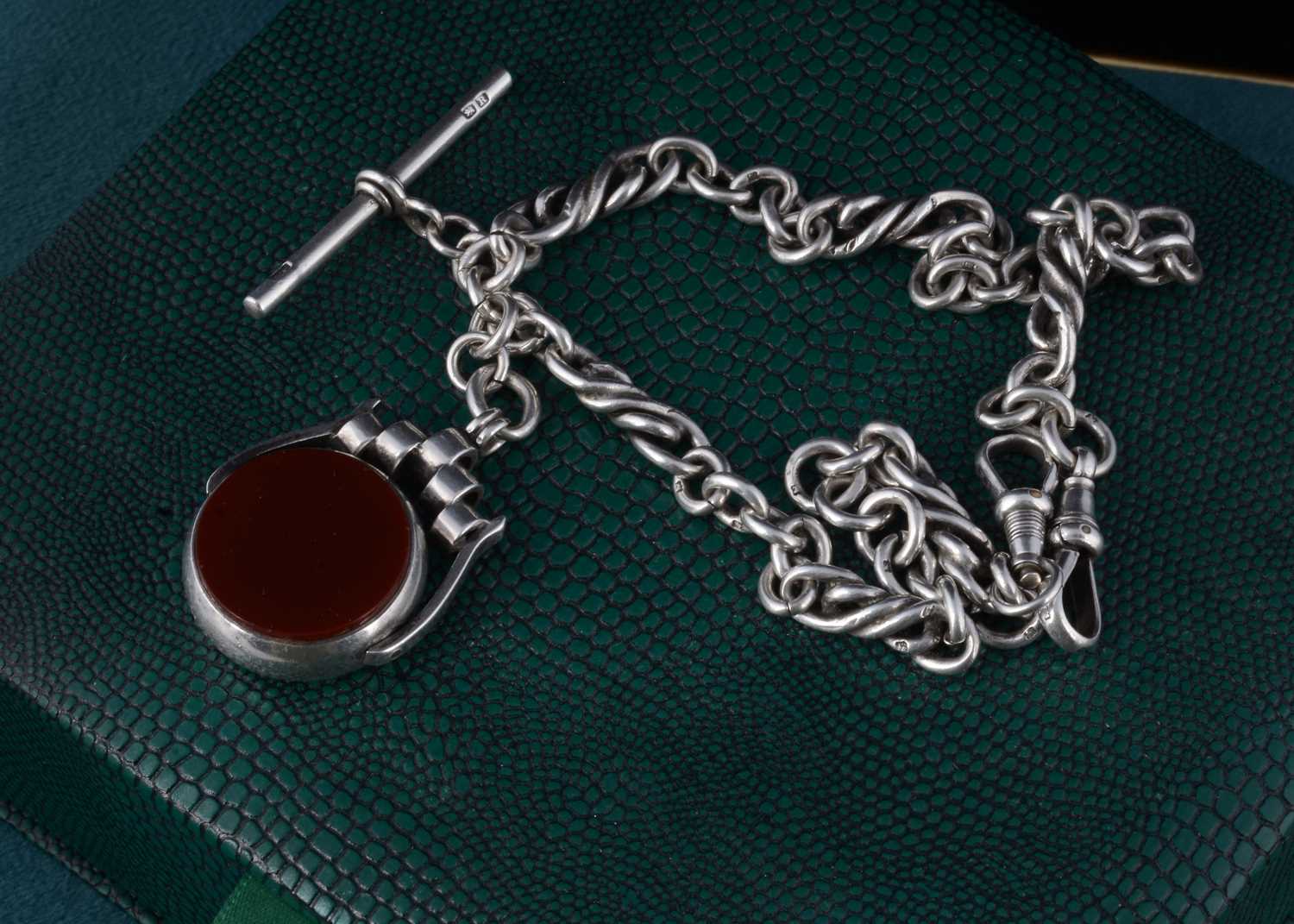 Lot 69 - A fancy link silver double albert