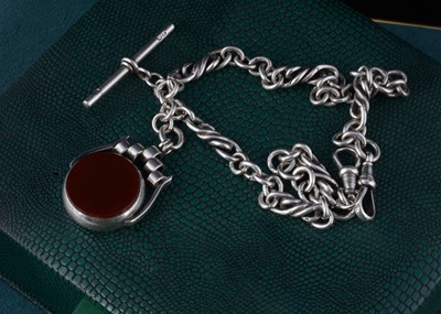 Lot 69 - A fancy link silver double albert