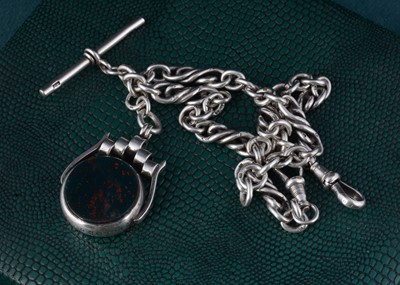 Lot 69 - A fancy link silver double albert