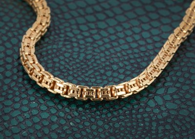 Lot 169 - An 18ct gold Asprey of London box link necklace