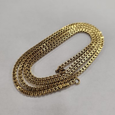 Lot 169 - An 18ct gold Asprey of London box link necklace
