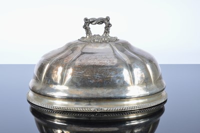Lot 210 - A Victorian oval silver plated cloche/food cover