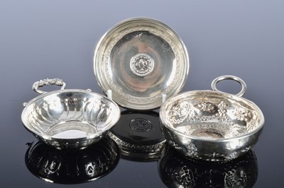 Lot 215 - A 1980s silver taste du vin and two other items