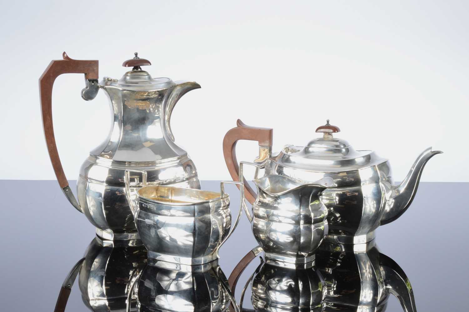 Lot 237 - A George V four piece silver tea set by H&N
