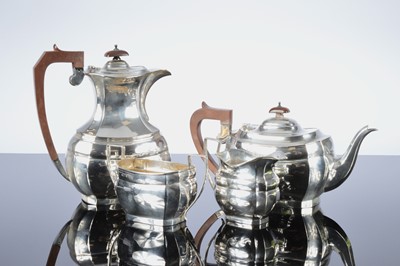 Lot 237 - A George V four piece silver tea set by H&N