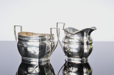 Lot 237 - A George V four piece silver tea set by H&N