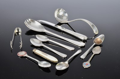 Lot 238 - A small group of Silver and silver plated flatware