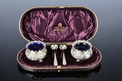 Lot 241 - A Victorian cased pair of salts