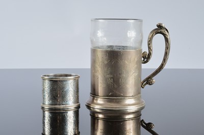 Lot 278 - A Russian beaker holder and napkin ring