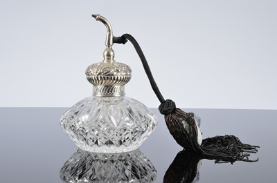 Lot 286 - A late Victorian cut glass and silver mounted perfume atomiser