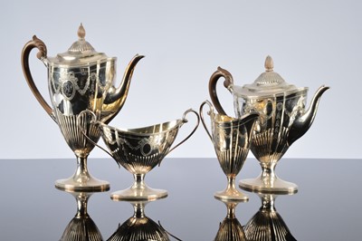 Lot 287 - A c1930s silver plated four piece tea set by Frederick Elkington