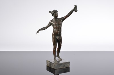 Lot 583 - A Victorian bronzed spelter figure of Mercury