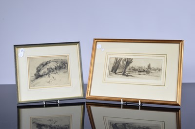 Lot 651 - Two dry point etchings