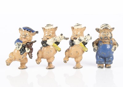 Lot 172 - Excella hollow-cast lead Walt Disney’s Three Little Pigs circa 1935