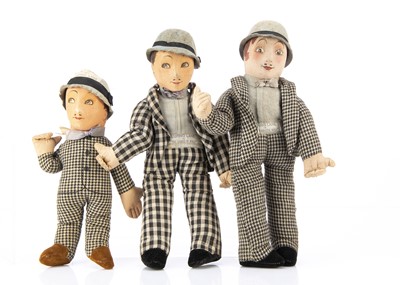 Lot 183 - Three Dean’s Rag Book Co Lupino Lane’s Snibson from Me and My Girl cloth dolls