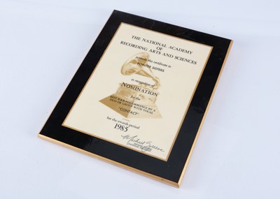 Lot 406 - Grammy Certificate / Pointer Sisters