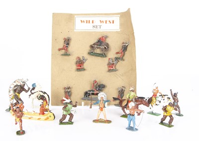Lot 198 - Golden Age of Cowboys and Indian hollow-cast Native American Indians