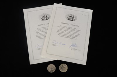 Lot 2 - Two 18th century Spanish Empire 8 Reales Style white metal coins