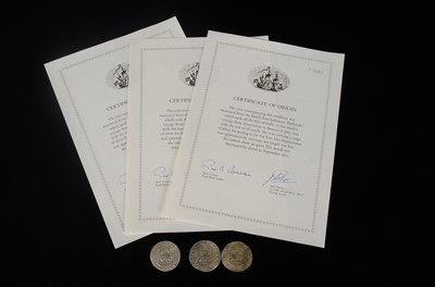 Lot 6 - Three 18th century Spanish Empire 8 Reales Style white metal coins