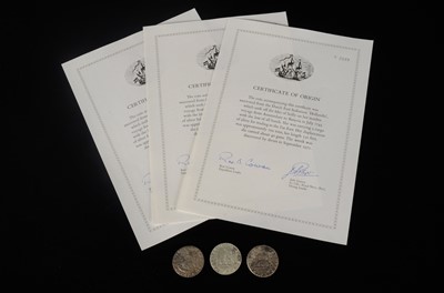 Lot 15 - Three 18th century Spanish Empire 8 Reales Style white metal coins