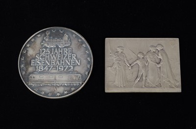 Lot 36 - Of Railway interest two silver commemorative medallions