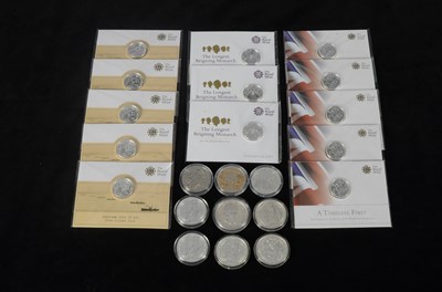 Lot 46 - A collection of twenty two British Silver Bullion coins