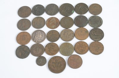 Lot 71 - A collection of approximately twenty six 18th Century Half Penny tokens