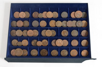 Lot 83 - A collection of approximately fifty five 18th century copper half penny tokens