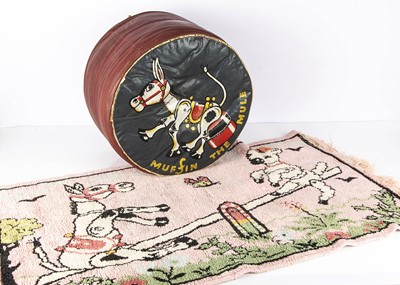 Lot 220 - A Muffin the Mule oil-cloth pouffe
