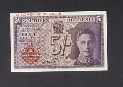 Lot 163 - Specimen Bank Note: Southern Rhodesia specimen 5 Shillings