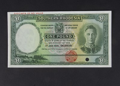 Lot 164 - Specimen Bank Note: Southern Rhodesia specimen 1 Pound
