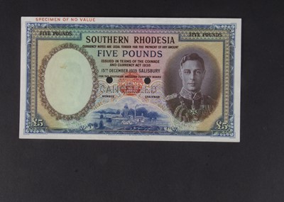Lot 167 - Specimen Bank Note: Southern Rhodesia specimen 5 Pounds