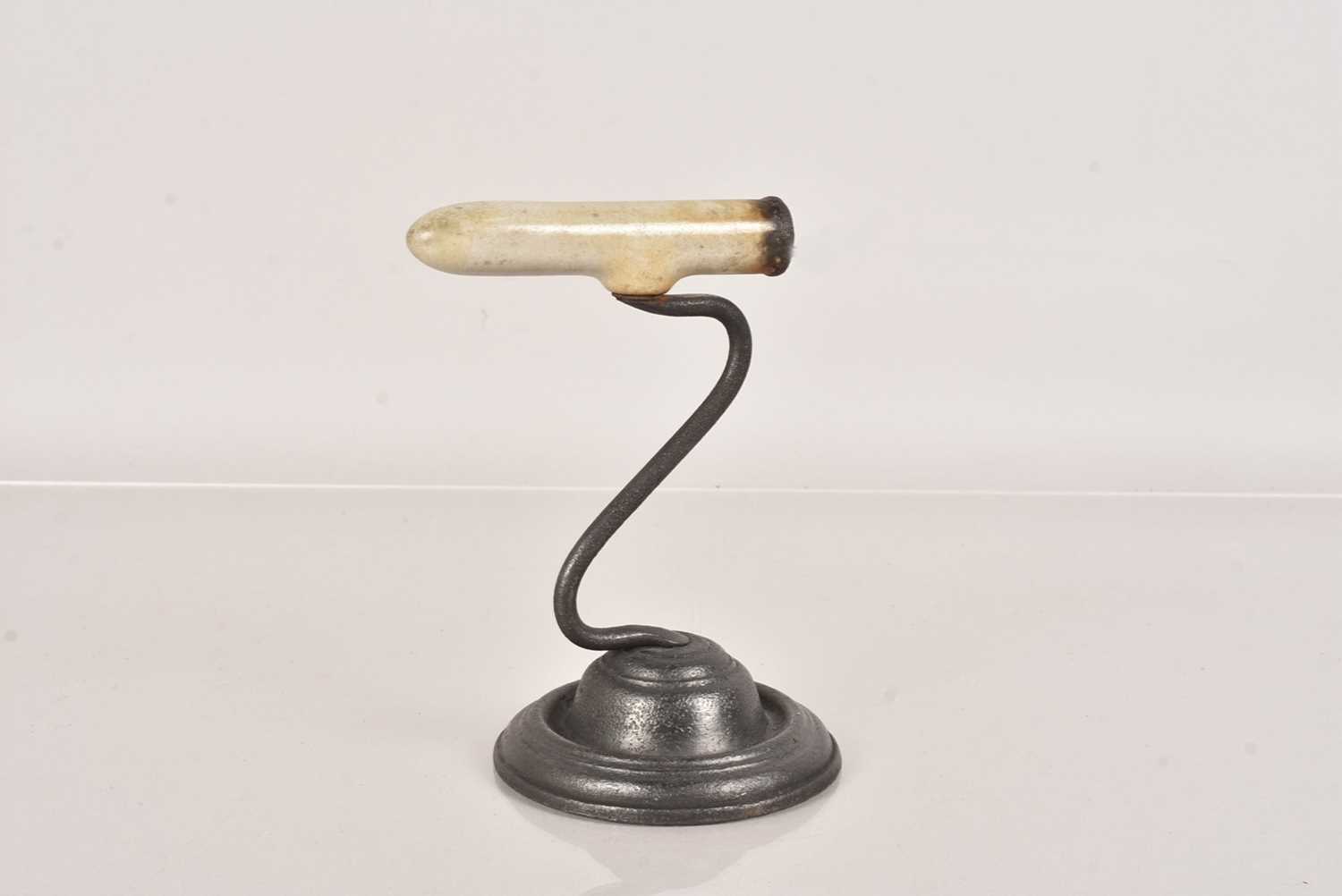 Lot 65 - A Kenrick & Sons Enamel Barrelled Goffering Iron