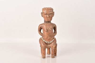 Lot 234 - Luguru (Tanzania) Seated Figure with Beads