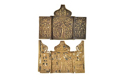 Lot 323 - Two Travelling Religious Triptych Icons