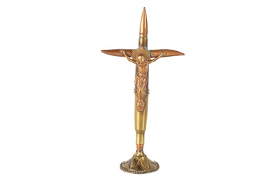 Lot 350 - A WWI Trench Art Crucifix and Corpus