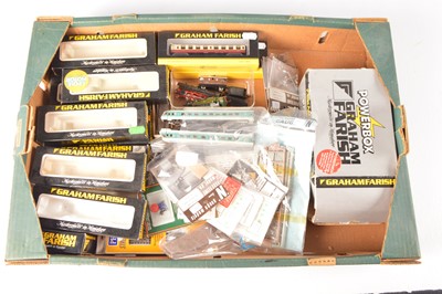 Lot 10 - Farish Trix Bachmann and other N gauge Locomotives rolling stock track and accessories (qty in 1 box)