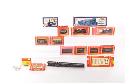 Lot 59 - Hornby and Bachmann 00 Gauge Steam Locomotives and Hornby Rolling Stock and small qty of Track and small accessories (12 + track)