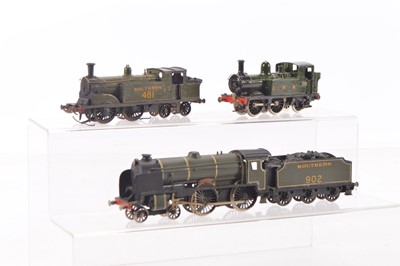 Lot 228 - Pair of circa 1950's-1960's 00 Gauge Finescale kitbuilt SR  and GWR green Steam Locomotives (3)