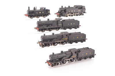 Lot 230 - LMS black 00 Gauge kitbuilt and modified Bachmann Airfix and Mainline steam locomotives (5)