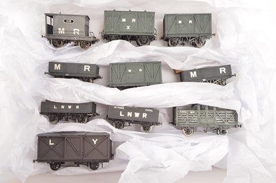 Lot 232 - Slater's and other makers 00 Gauge Kitbuilt Pre-grouping MR and LNWR wagons some built by Bob Burton (10)
