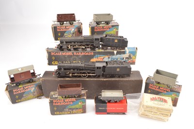 Lot 238 - Pair of boxed Graham Farish 00 Gauge 4-6-0 Black Five Locomotives and Tenders and Goods wagons and Wills Track Cleaning Car and Master Models Accessories (10)