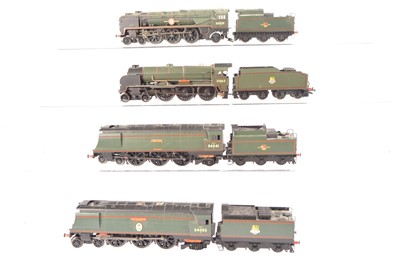 Lot 291 - Hornby 00 gauge BR SR Brunswick green Locomotives and tenders (4)