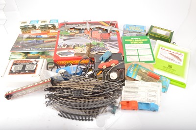 Lot 333 - Mainline Bachmann Airfix Hornby Locomotives coaches and wagons  with accessories 00 gauge (qty in 2 boxes)