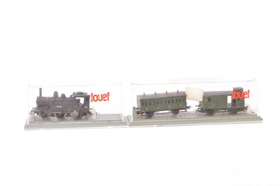 Lot 409 - Jouef HO Gauge boxed ETAT Tank Locomotive and Coach and Baggage Car (3 in two boxes)